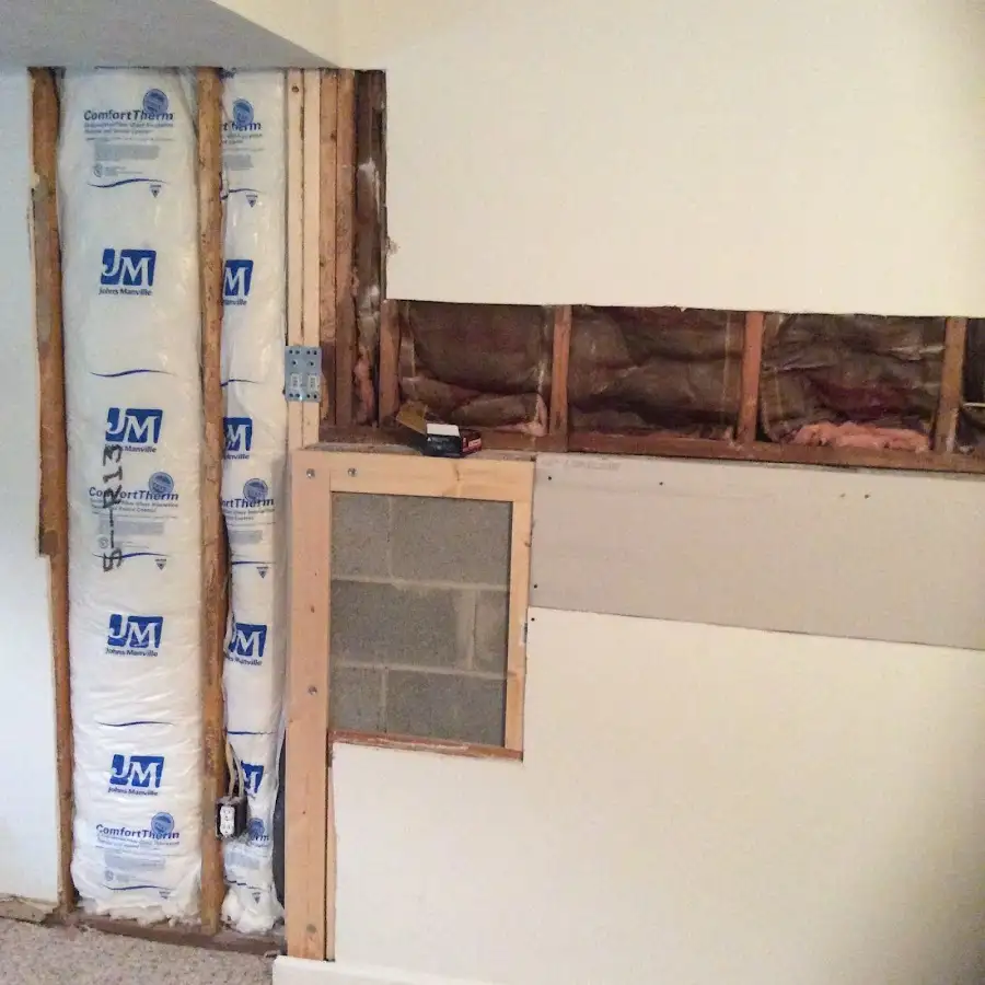 Wall insulation replacement during Structural Drying in Schroeppel
